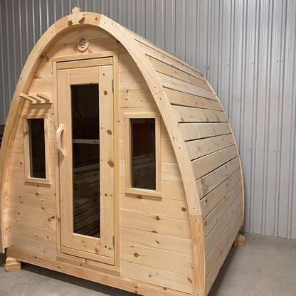 Cedar Bliss Tiny Pod Outdoor Sauna with Porch - 9' (270cm)