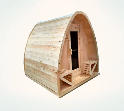 Cedar Bliss Tiny Pod Outdoor Sauna with Porch - 9' (270cm)